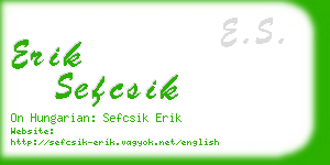 erik sefcsik business card